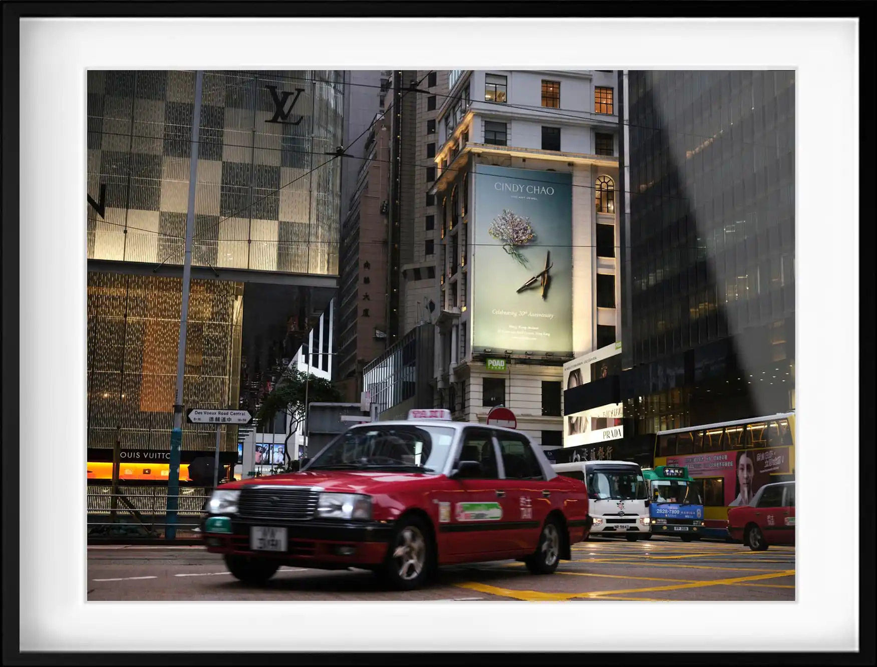 Cindy Chao luxury jewelry campaign - Urban skyline view of Hong Kong with Landmark building, shot for high-end editorial